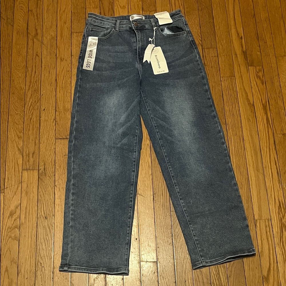 BAMBOO Blue Women's Wide Leg Jeans